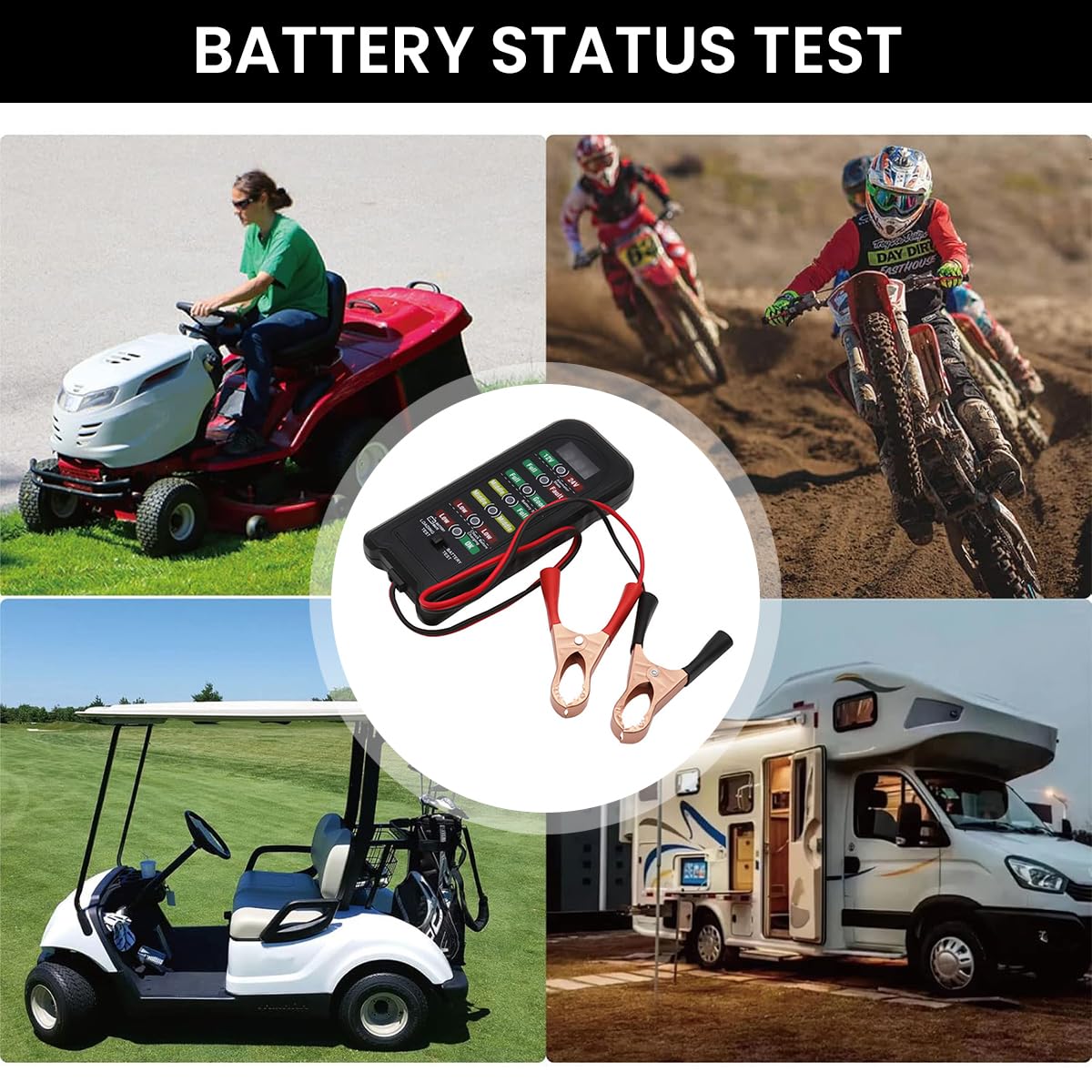 HASTHIP® 12V 24V Car Battery Tester and Alternator Tester, Automotive Load Tester Indicator 12 Volt Auto Check