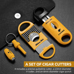 HASTHIP Cigar Cutter Set for All Cigar Sizes with 23mm V Cutter and 8mm Punch | Stainless Steel Gift