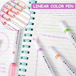 HASTHIP Curve Highlighter Pen Set for Scrapbook and Journals with Roller Tip | 6 Color Markers for Kids and Adults