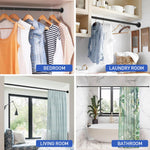 HASTHIP Shower Curtain Rod for Bathroom and Window with Spring-Loaded Mechanism 43.3–78.7 in Stainless Steel