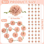 HASTHIP® Pink Paper Flower Garland 2.5 Meters, Tissue Pom Pom Floral Vine Decoration with Green Leaves, Romantic Boho Party Decor for Wedding, Baby Shower, Birthday