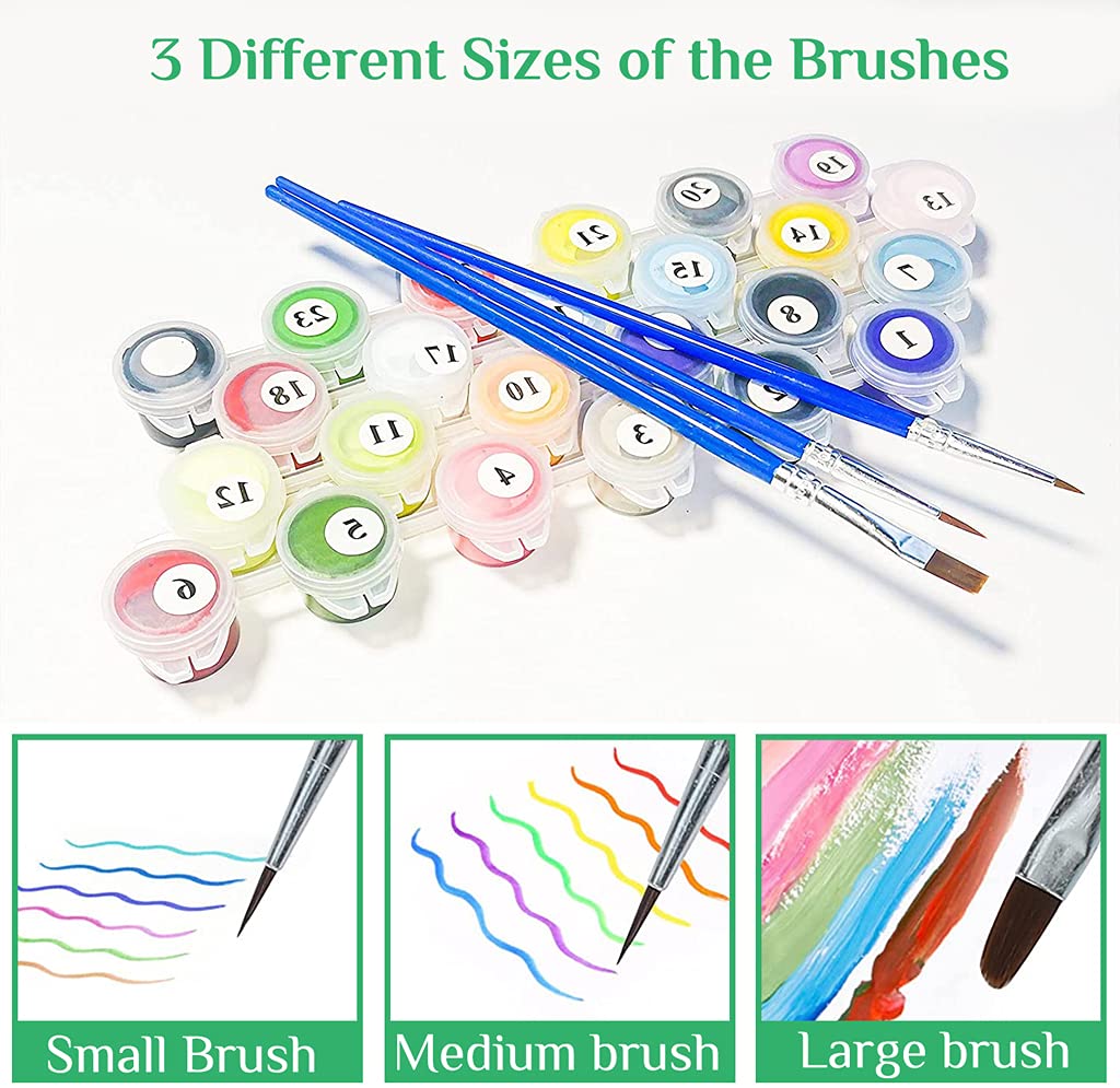 HASTHIP Paint by Numbers Kit for Home Decoration with Brushes and Canvas 16 x 20 Inch | Fun DIY Art for Kids and Adults