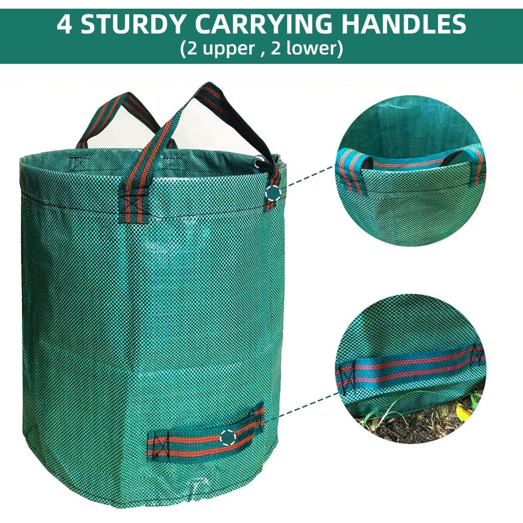 HASTHIP Garden Waste Bag for Yard Cleanup with Reinforced Handles 300L 3PCS | 80 Gallon Capacity