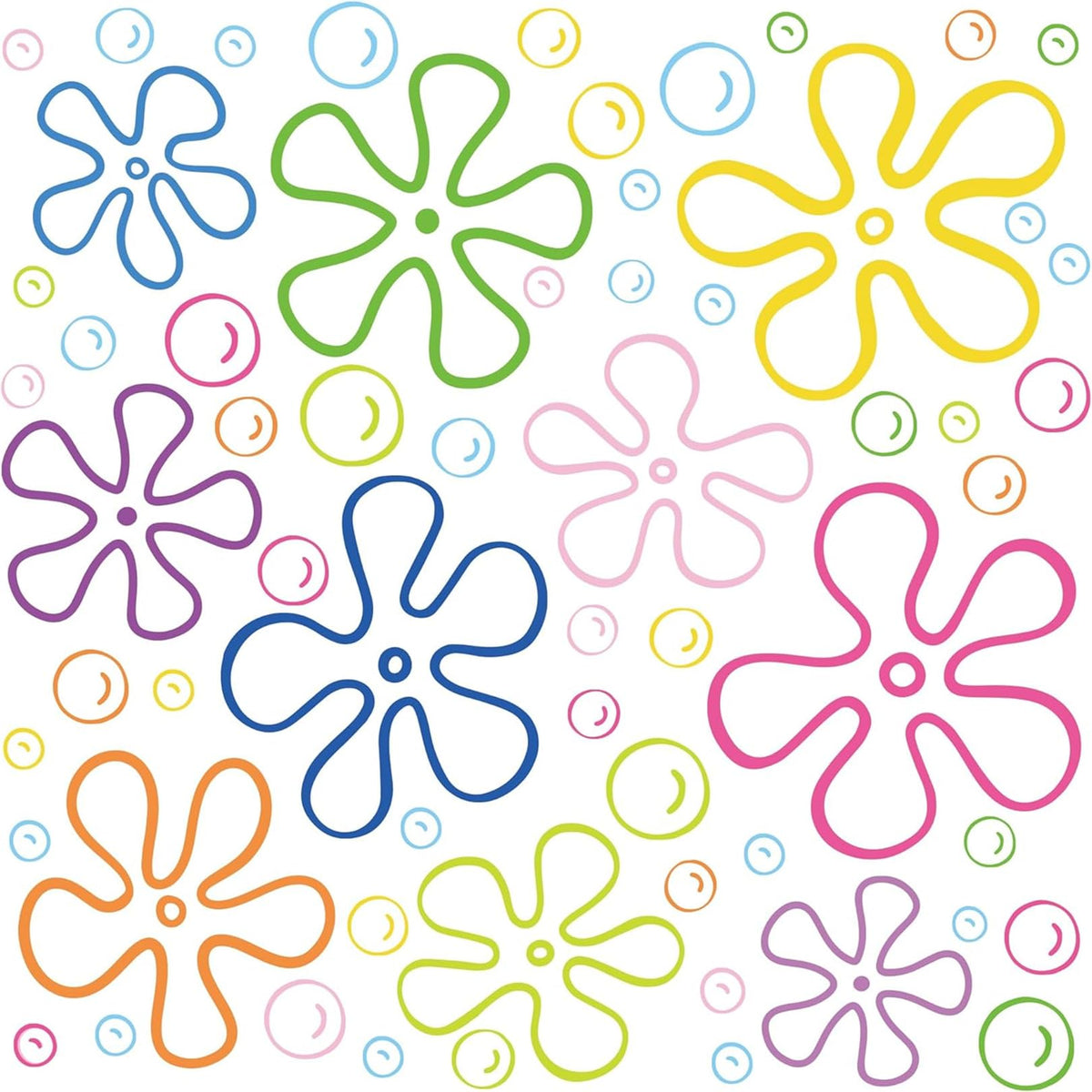 HASTHIP® 1177PCS Flowers and Bubbles Wall Decals