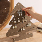 HASTHIP Wooden Earring Jewelry Organizer for Dresser with 30x29cm Tree Display | Space-Saving Storage Rack