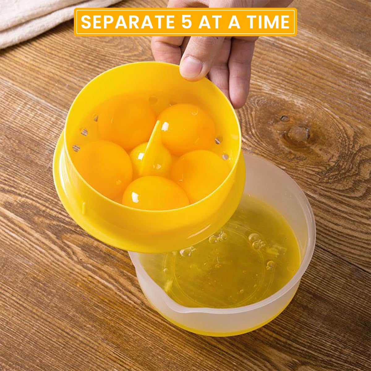 HASTHIP Egg Separator for Baking with Built In Cracker Tool and Easy Pour Storage Box