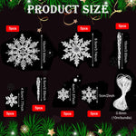 HASTHIP® 35pcs Christmas Tree Hanging Ornament Small Crystal Acrylic Christmas Ornaments for Christmas Tree Transparent Snowflake Icicle Christmas Hanging Ornament