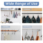 HASTHIP Shower Curtain Hooks for Bathroom Rods with Dual Side Design and 12 Metal Rings (Nickel)