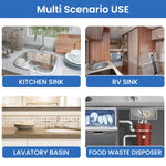 HASTHIP Kitchen Sink Drain Kit with 3.35–4.33 in Fit featuring U Shaped P Trap and Stainless Steel Flange