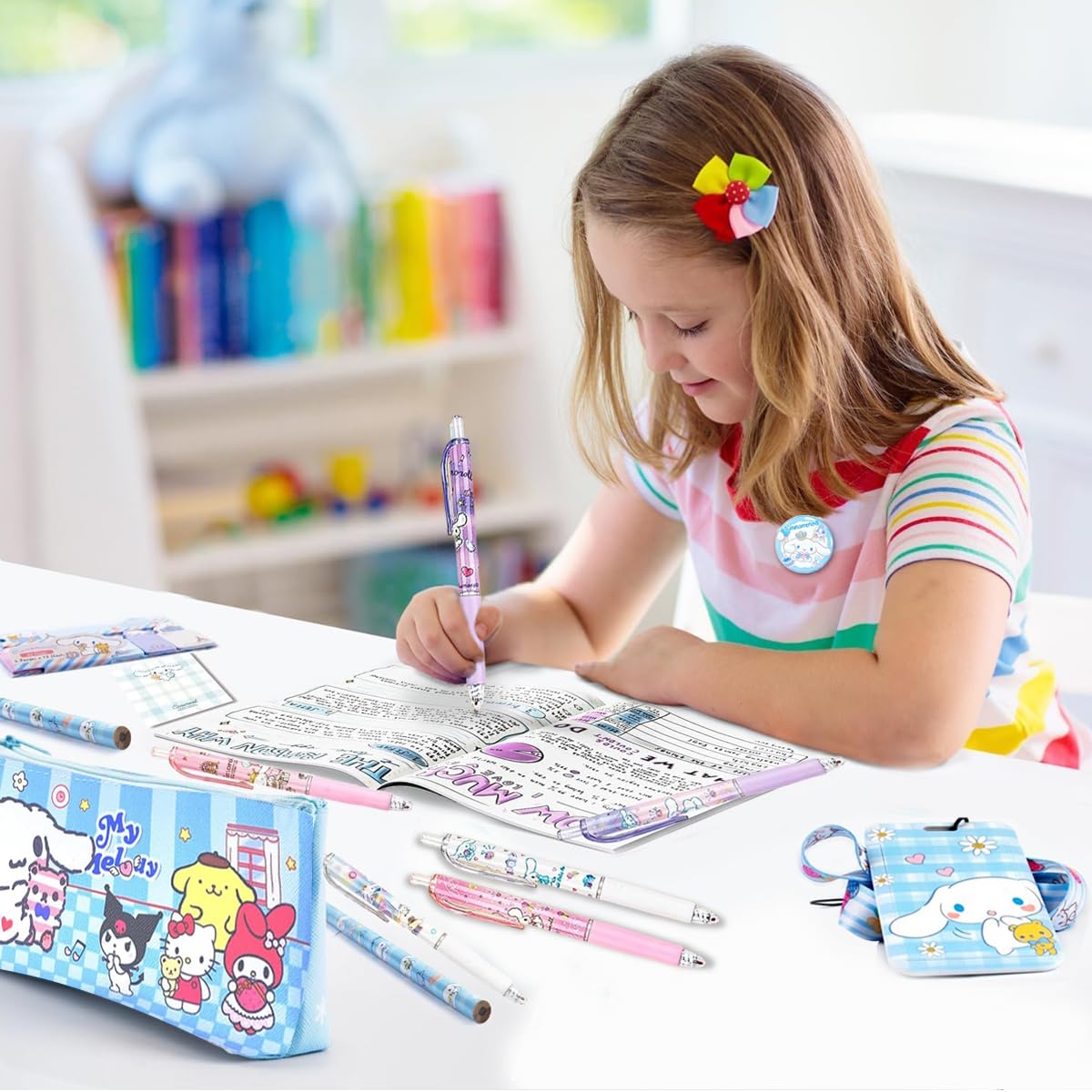 HASTHIP Cinnamoroll School Supplies Set with Notebook Pens Stickers and Pencil Pouch | Cute Gift for Girls