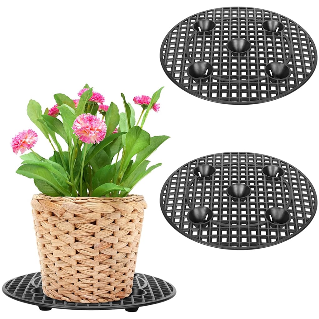 HASTHIP Mesh Plant Stand for Home and Garden featuring Anti‑Skid Feet and 11.8 in Round Design | Enhances Drainage and Airflow