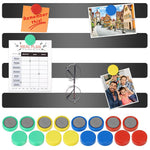 HASTHIP® 30x3cm, Pack of 4 Stainless Black Boards Strips, Adhesive Backing Bulletin Bar Board,