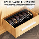 HASTHIP® Belt Organiser for Wardrobe, Belt Organizer Box, Wooden Waist Belt Holder, 5-Compartment Design, Multi Purpose Wardrobe Storage Box for Tie, Belts, Accessories, 35x15x11cm