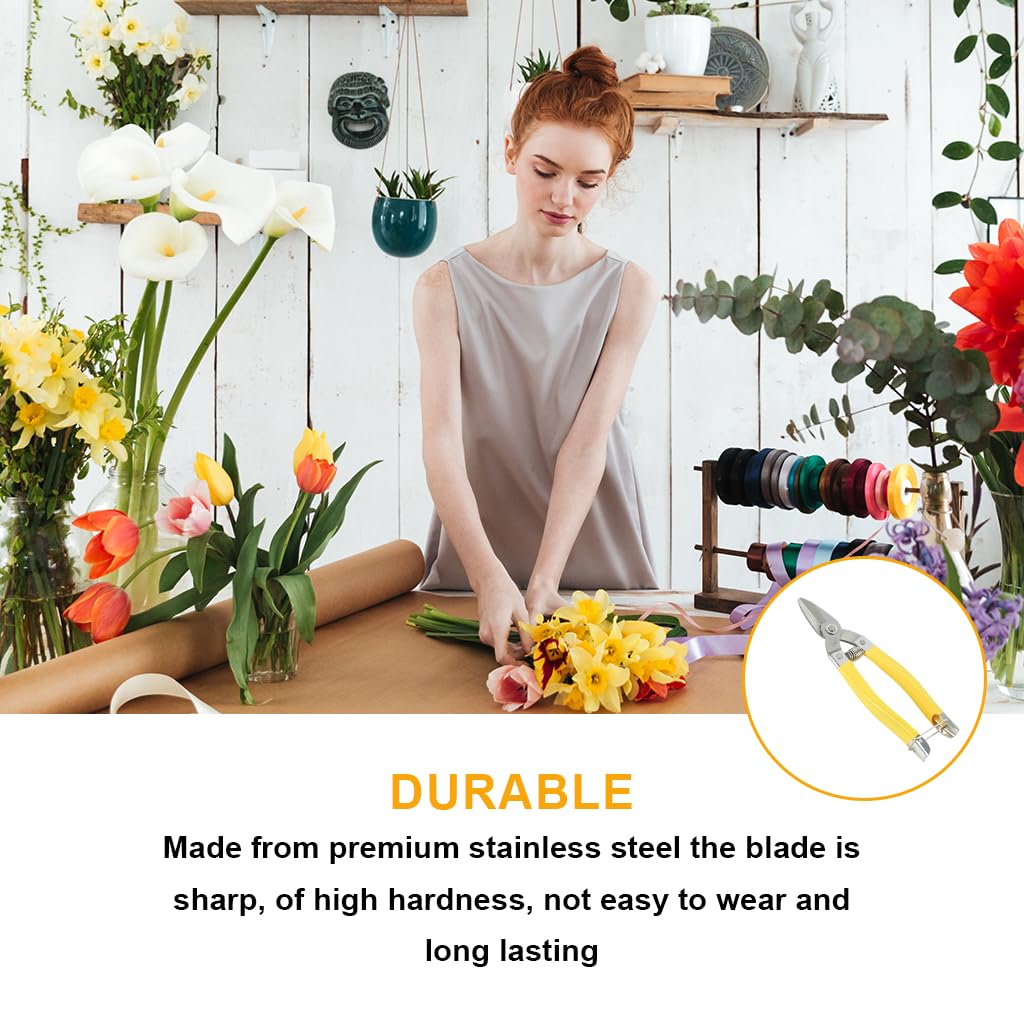 HASTHIP Garden Scissors for Pruning and Harvesting with Spring Loaded Mechanism and Rubberized Handle