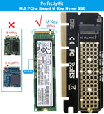 HASTHIP® NVME Adapter PCIe 3.0 x16 M.2 NVME SSD Adapter Card with Gel Pad,Supports 2230/2242/2260/2280 M-Key SSD,PCIe x4 x8 x16 Slot Not for AHCI/B-Key/B+M