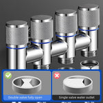 HASTHIP Faucet Tap for Shower and Washing Machine with 3‑Way 1/2 in Valve | Stainless Steel