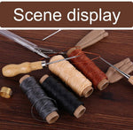 HASTHIP Leather Sewing Kit for DIY Upholstery with Curved and Large-Eye Needles | Waxed Thread Craft Set