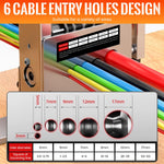 Serplex® 6-IN-1 Manual Wire Stripper Machine Drill-Operated Wire Stripper Tool with Hand Crank 3-17mm Dia Cable, Manual Wire Stripping Machine with 6 Tracks & 5 Carbide Blade, for Wire Stripping