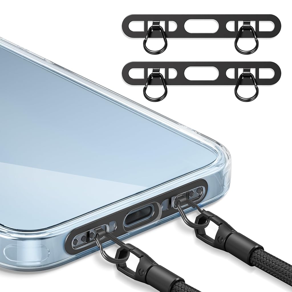 HASTHIP® Universal Metal Phone Tether Tab with Lanyard Patch, Anti-Theft Strap Connector for iPhone Samsung Huawei Pixel, Durable Case Anchor Accessory for Travel Hiking