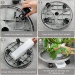 HASTHIP Plant Pot Stand for Easy Plant Movement with Wheels featuring 26cm Round Caddy | Food Grade PP Resin
