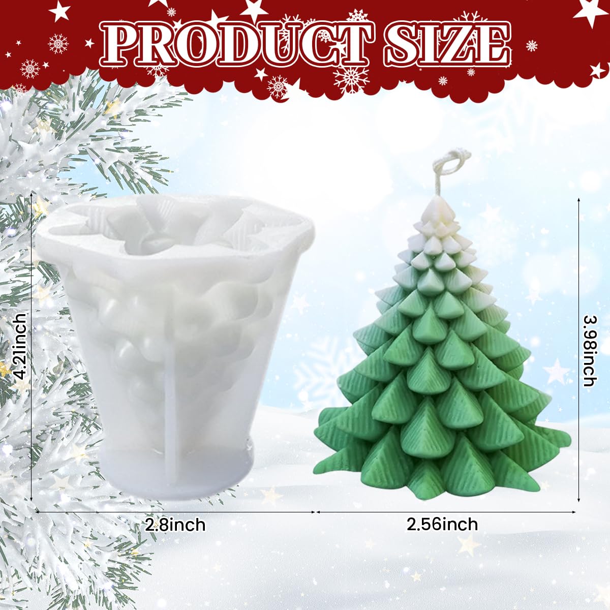 HASTHIP Christmas Tree Silicone Resin Art Mold for DIY Crafts featuring 85x84mm Flexible Non Stick Design | Ideal for Soap Candle and Holiday Décor