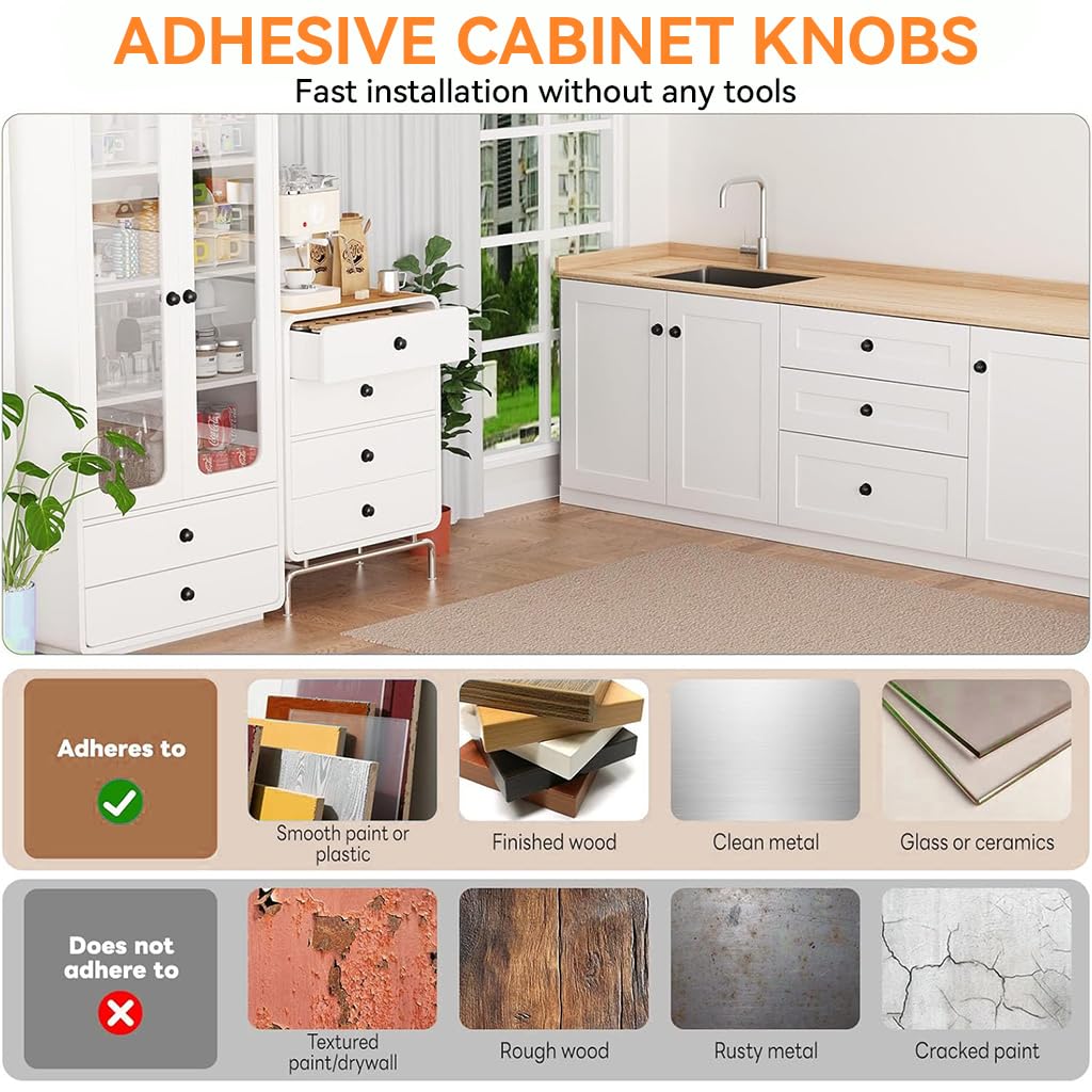 HASTHIP 4-Pack Self-Adhesive Handle Knobs