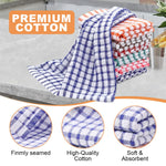 HASTHIP Kitchen Towels 6pcs Set for Daily Use featuring 28x40cm Cotton Checkered Design