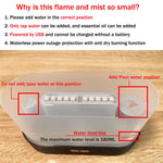 HASTHIP Air Humidifier for Bedroom with 180ml Tank and Ultrasonic Cool Mist | 7 Color Flame Light