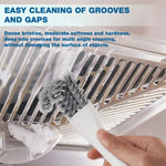 HASTHIP 2 in 1 Oil Stain Scrubber Brush for Baking Racks with Tail Scraper and Curved Bristles