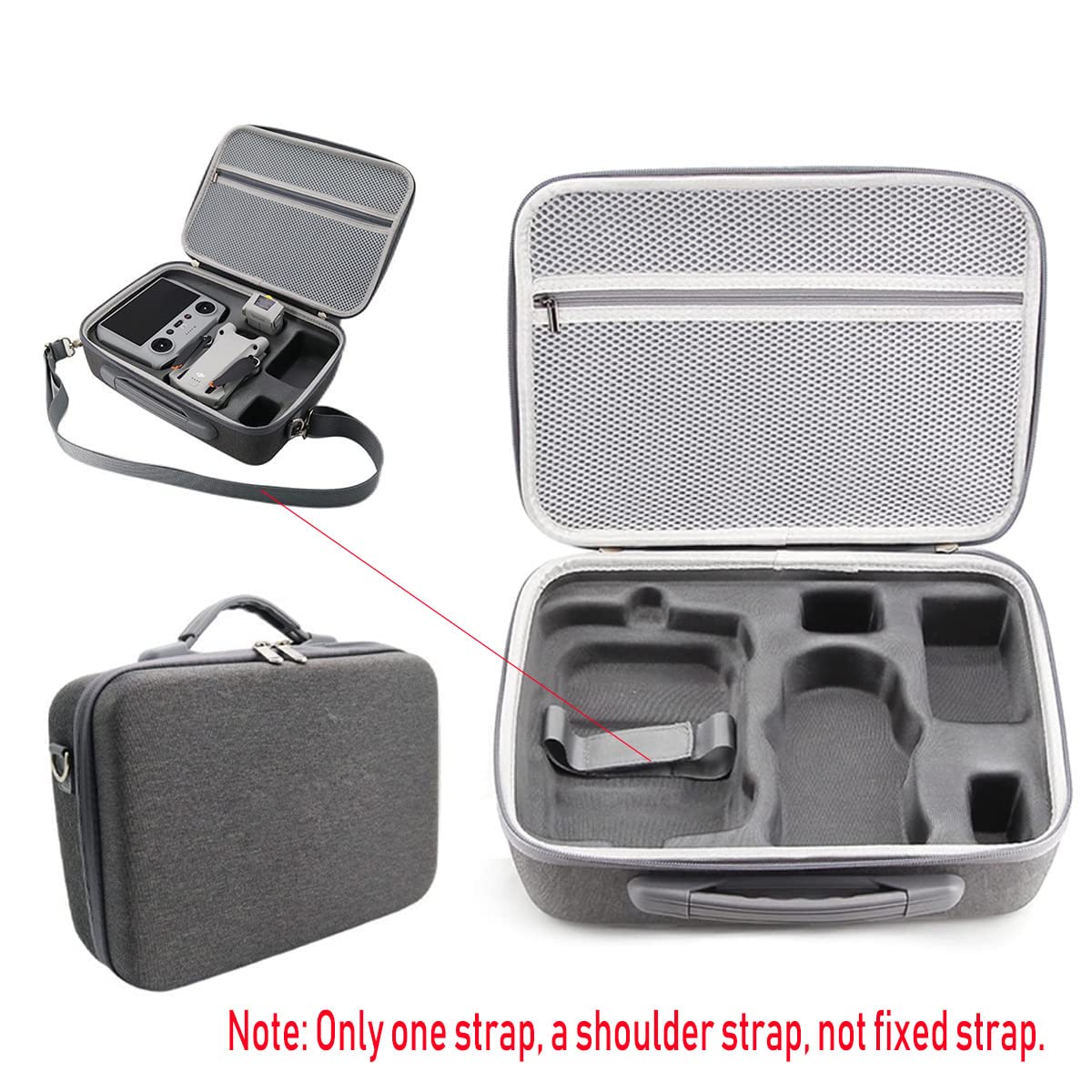 Carrying Case for DJI Mini 3 Pro, Portable Compact Storage Bag Hard Case Set with Strap Storage Travel Case Compatible with DJI Mini 3 Pro and Drone Controller Accessories Bag (Case Only)