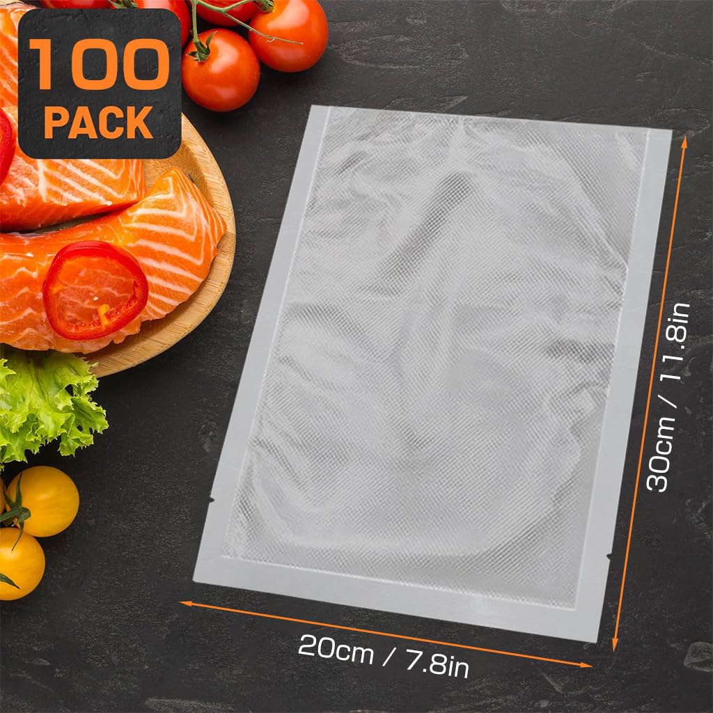 100Pcs Vacuum Sealer Bags, 5.9 x 9.8 Inch Vacuum Sealer Bag, Puncture Resistant Sous Vide Bag, Great for Vac Storage, Meal Prep or Sous Vide, BPA Free