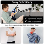 HASTHIP Embroidery Hoop Holder for DIY Craft with 13.7 in Flexible Arms and Screw-Fixed Desk Clamp