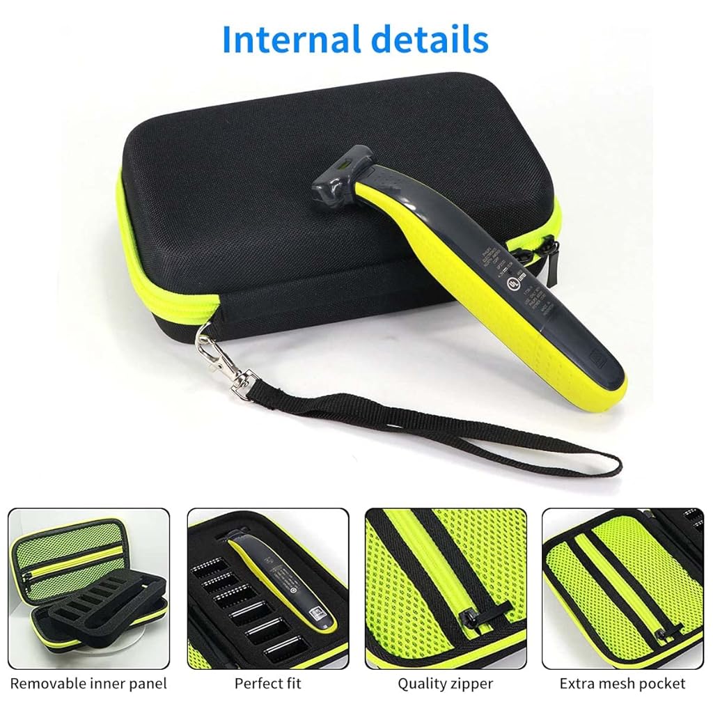 HASTHIP® Estuche de Viaje para Afeitadora Philips OneBlade QP2520 QP2530 QP2570 QP2620 QP2630,Funda Rígida EVA a Prueba de Golpes,Bolsa Protectora Portátil con Correa Mano y Cremallera