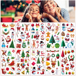 10 Sheet Christmas Tattoo Sticker Makeup Tattoo Sticker Cute Face Tattoo Sticker for Christmas Party Fun Christmas Face Sticker for Xmas Makeup, Theme Party