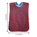 HASTHIP Adult Bibs for Elderly with Waterproof Anti Oil Design 78 x 44cm | Reusable Red Dining Protector