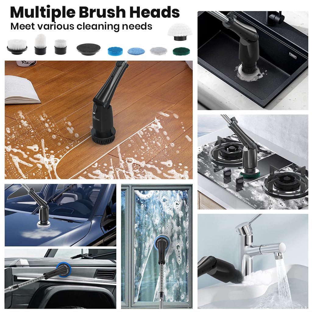 HASTHIP® Electric Cleaning Brush with Adjustabel Handle & Angle