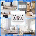 HASTHIP Multi Plug Socket for Home and Office with 2 USB Ports 13A 250V | Fireproof PC