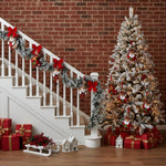 HASTHIP Christmas Stockings Set for Tree and Home Decor featuring 4pcs 14x19 cm Fabric Designs