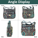 HASTHIP® Bolso Bandolera Mujer Nylon Impermeable Estilo Kipling Mini Crossbody Bag con Múltiples Compartimentos y Correa Ajustable para Viaje y Uso Diario (10.2x3.9x8.2 inch)