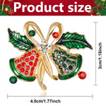 HASTHIP Christmas Brooch for Festive Outfits with Rhinestone Bell Design and Alloy Build | Gift for Women and Men