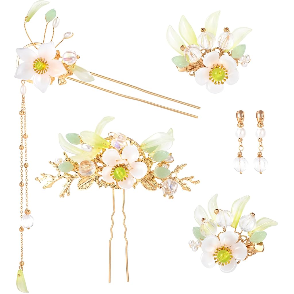 HASTHIP® 6 horquillas con borlas de flores de lirio