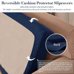 HASTHIP Sofa Seat Cushion Slipcover for Sofa or Meditation Mat 50–70cm with Stretchy Fit | Navy Blue Textured Cover