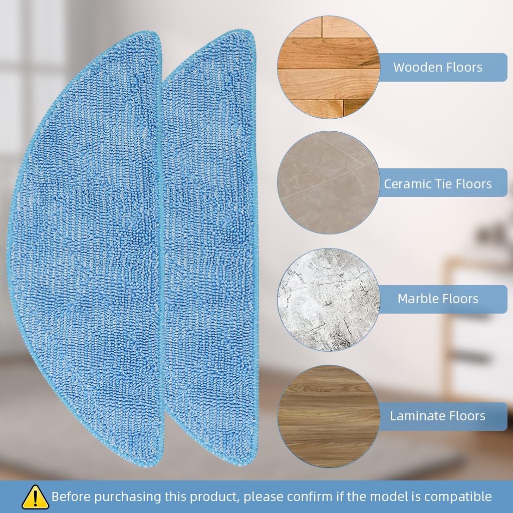 HASTHIP Mop Cloth Replacement for Ecovacs Deebot U2 Pro featuring 8PCS Washable Microfiber Pads