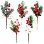 HASTHIP Christmas Red Berries Branches for Tree and Wreath | 5Pcs 7.87 in PVC Decor
