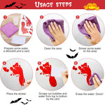 HASTHIP Halloween Horror Decals for Haunted House with 9 Sheets 95 Pcs PVC Stickers | Scary Red Handprint and Footprint Decor