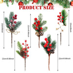 HASTHIP Christmas Red Berries Branches for Tree and Wreath | 5Pcs 7.87 in PVC Decor