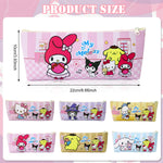 HASTHIP® 6Pcs Sanrio Pencil Pouch Cartoon Print Cinnamoroll, Kitty, Kuromi Pouch Combo Pencil Pouch for School Students PU Stationeries Pouch for Girls for School Ruturn Gifts for Kids