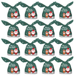 HASTHIP Christmas Gift Bags 50 pcs for Holiday Party Favors featuring Tie Up Closures | Green 13.5x23 cm Reusable Bags for Kids