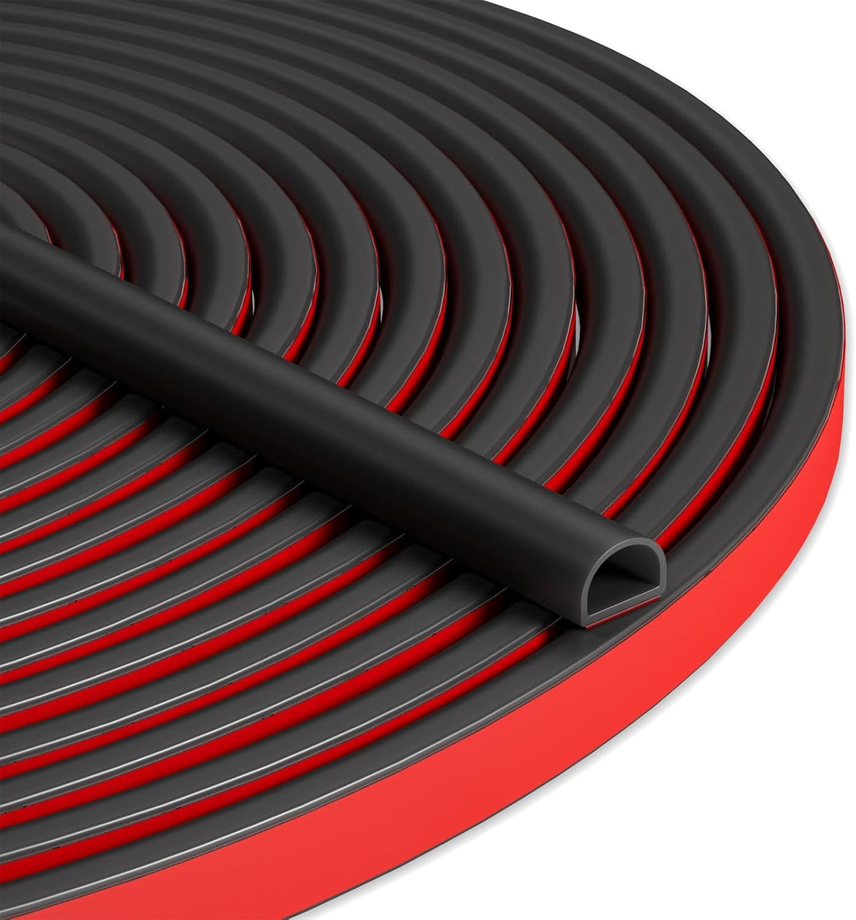 HASTHIP Weather Stripping for Doors and Windows with E Profile Seal | 20 ft Black Rubber Strip