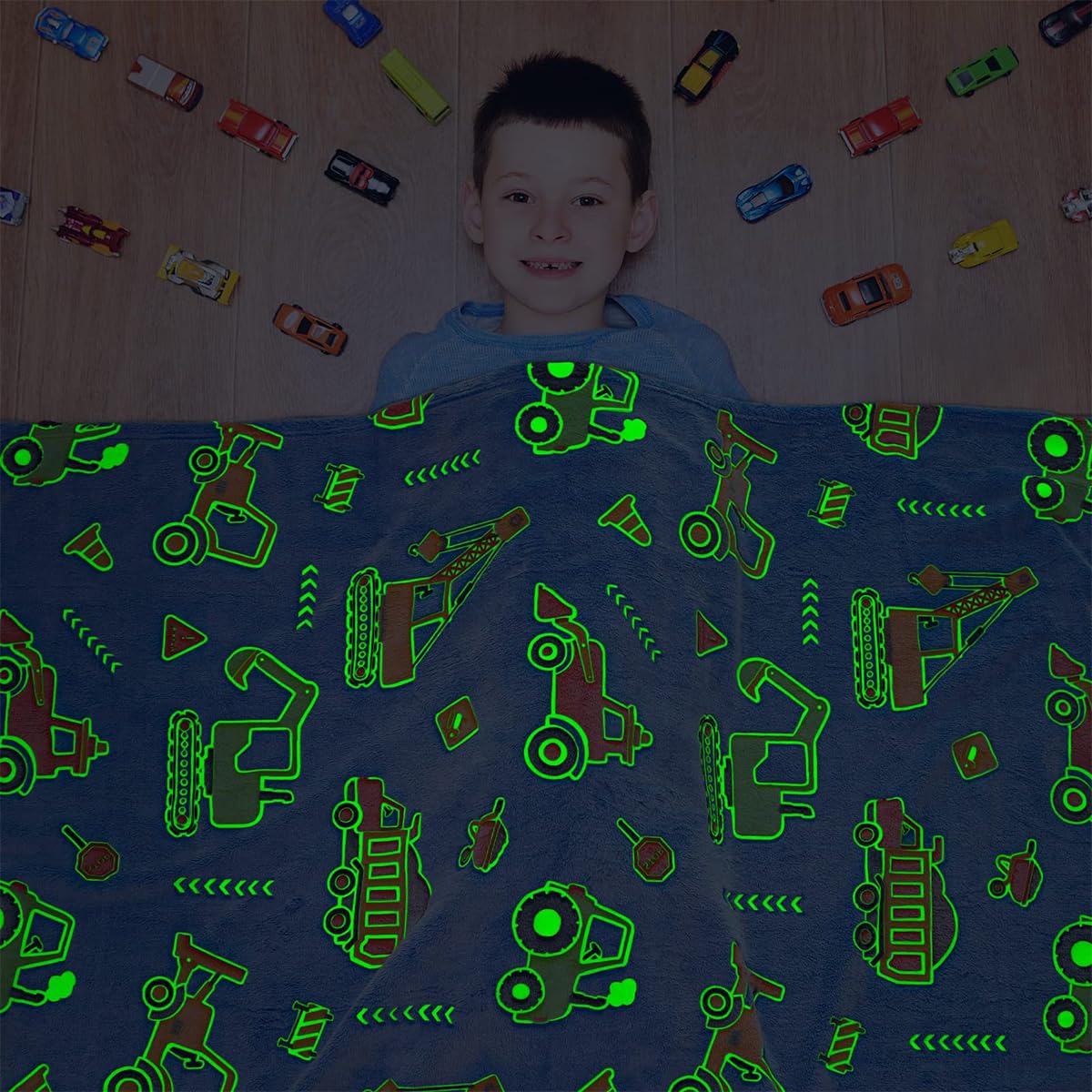 HASTHIP Glow in The Dark Blanket for Kids 200x150 cm with Soft Flannel Fleece | Cozy Cartoon Throw for Boys and Girls